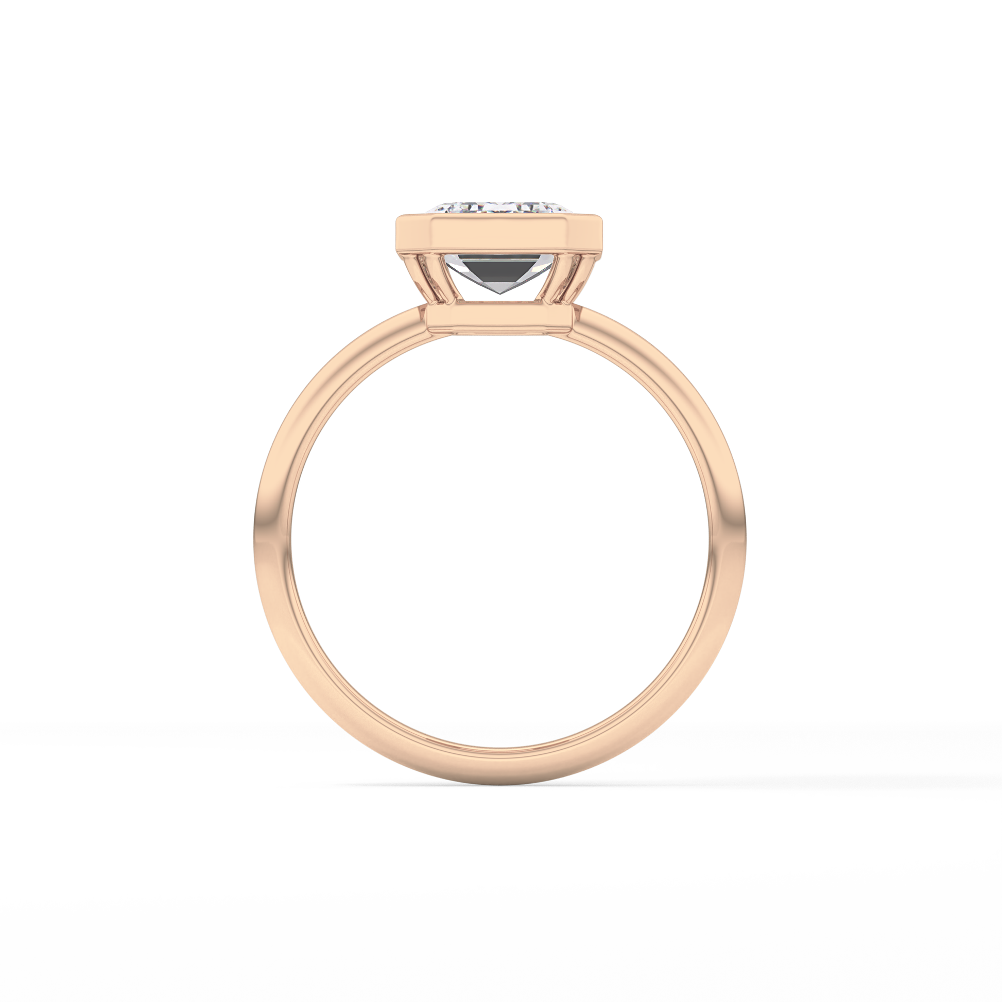 Emerald Solitaire Bezel Lab Grown Diamond Engagement Ring
