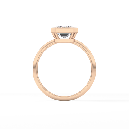 Emerald Solitaire Bezel Lab Grown Diamond Engagement Ring