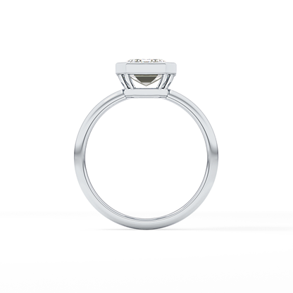 Emerald Solitaire Bezel Lab Grown Diamond Engagement Ring