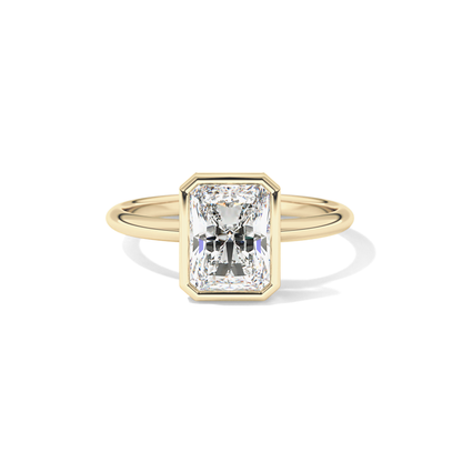 Radiant Solitaire Bezel Lab Grown Diamond Engagement Ring
