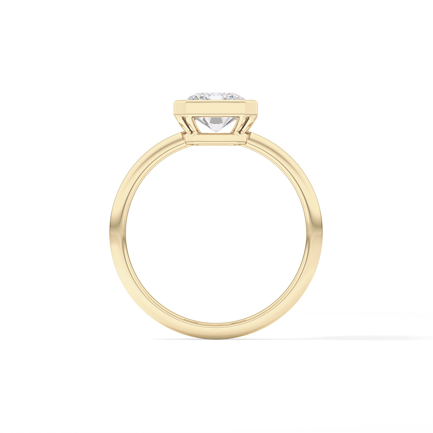 Radiant Solitaire Bezel Lab Grown Diamond Engagement Ring