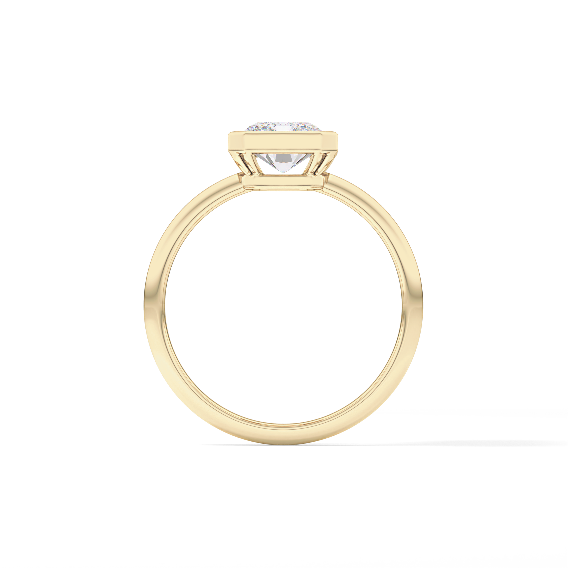 Radiant Solitaire Bezel Lab Grown Diamond Engagement Ring