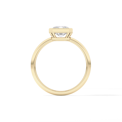 Radiant Solitaire Bezel Lab Grown Diamond Engagement Ring