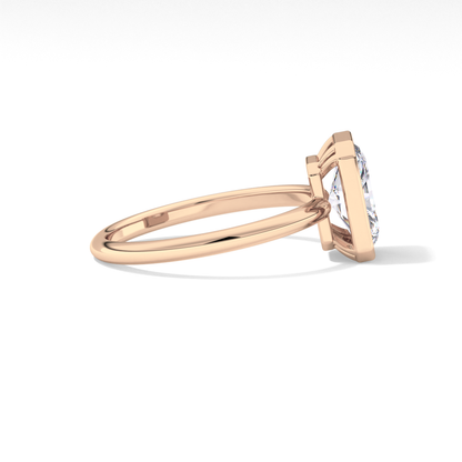 Radiant Solitaire Bezel Lab Grown Diamond Engagement Ring