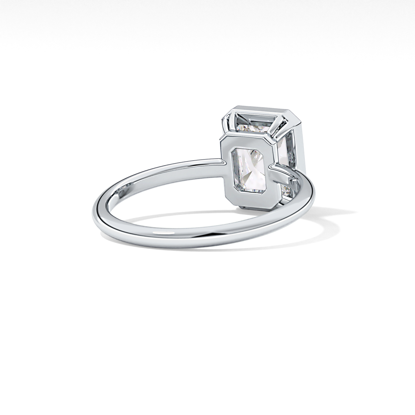 Radiant Solitaire Bezel Lab Grown Diamond Engagement Ring