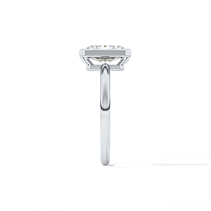 Radiant Solitaire Bezel Lab Grown Diamond Engagement Ring