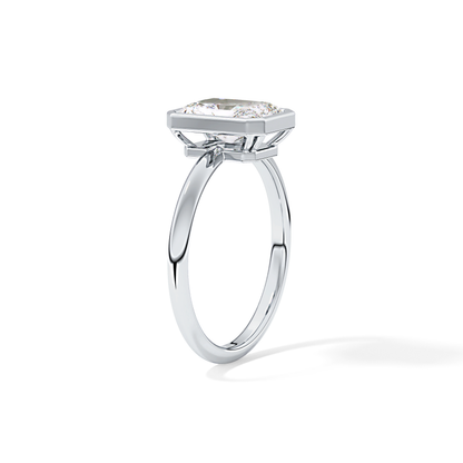 Radiant Solitaire Bezel Lab Grown Diamond Engagement Ring