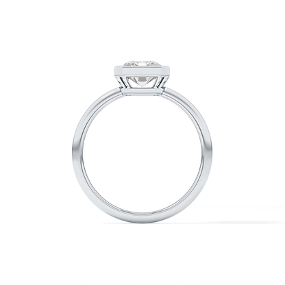Radiant Solitaire Bezel Lab Grown Diamond Engagement Ring