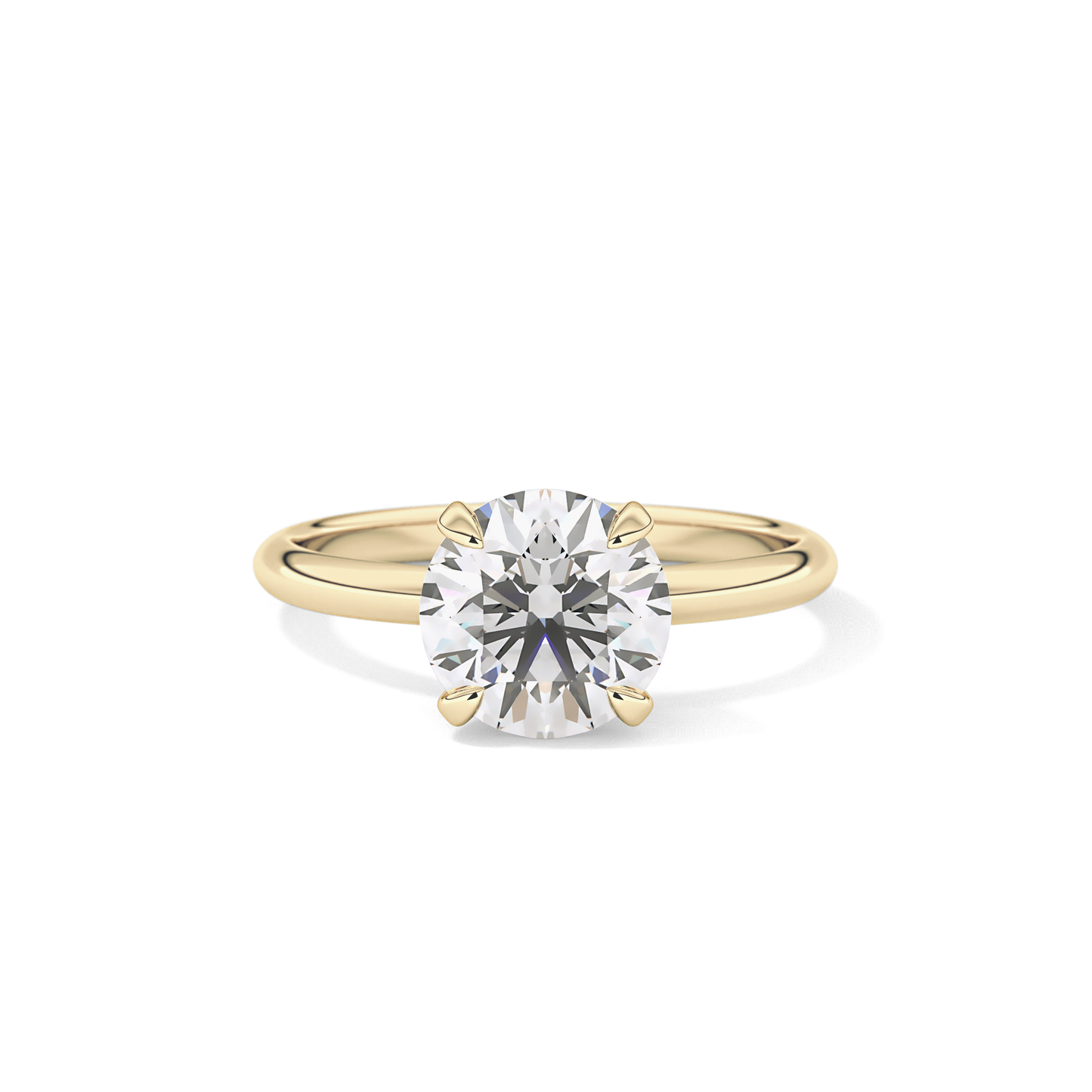 Round Solitaire Lab Grown Diamond Engagement Ring