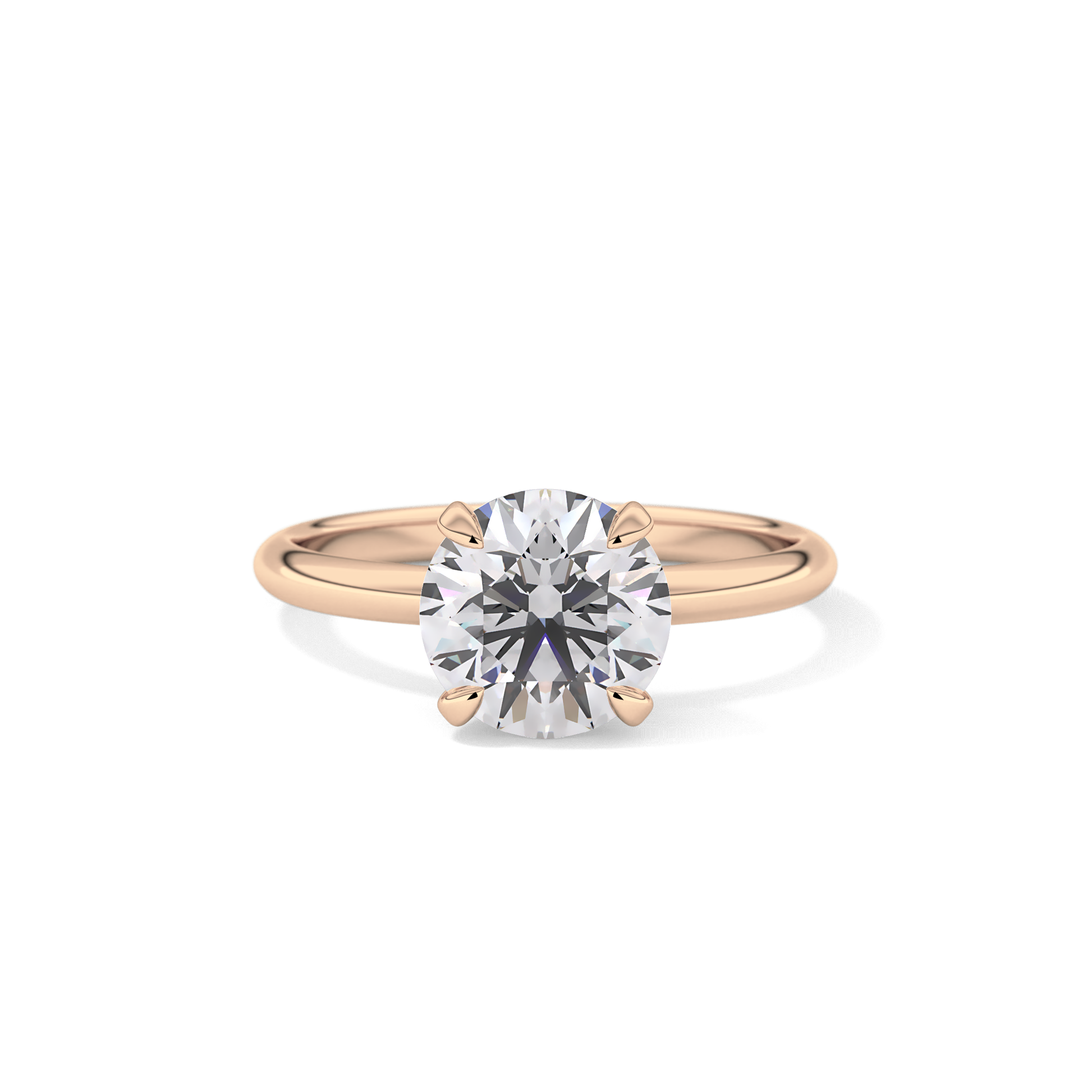 Round Solitaire Lab Grown Diamond Engagement Ring