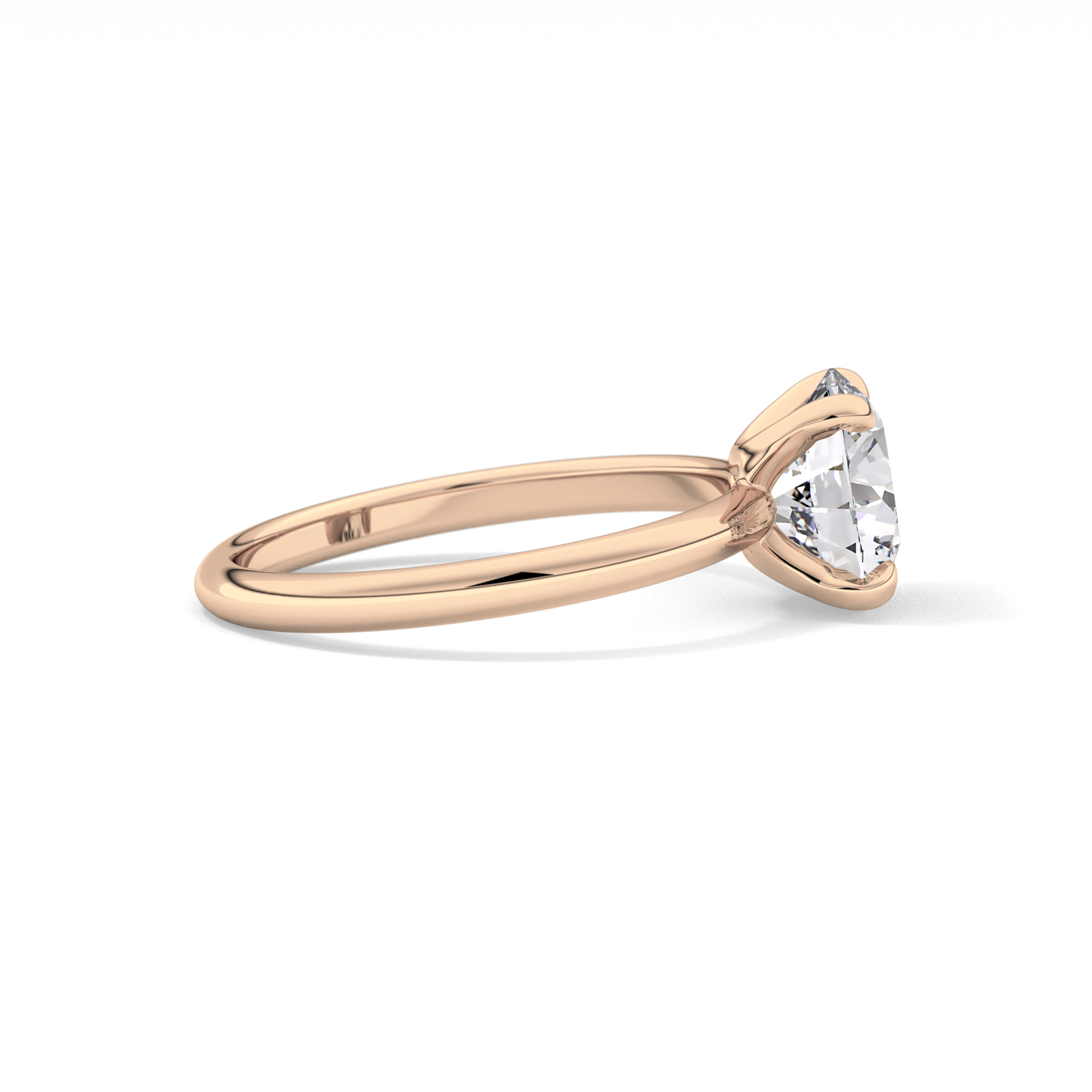Round Solitaire Lab Grown Diamond Engagement Ring