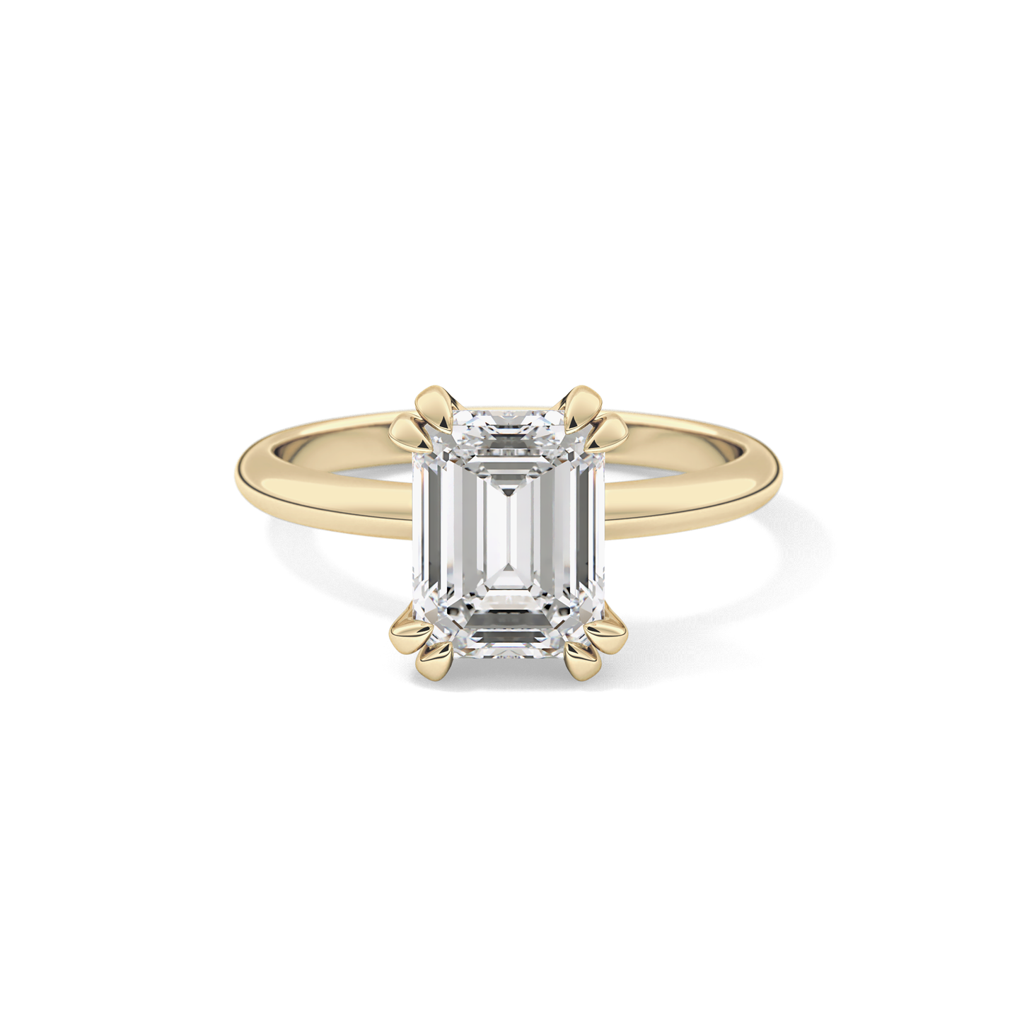 Emerald Solitaire Lab Grown Diamond Engagement Ring