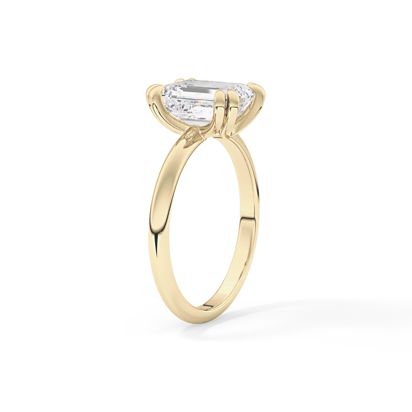 Emerald Solitaire Lab Grown Diamond Engagement Ring