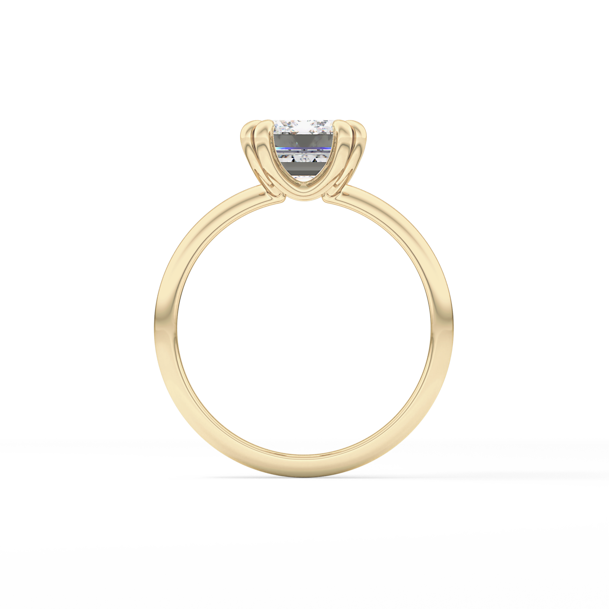 Emerald Solitaire Lab Grown Diamond Engagement Ring