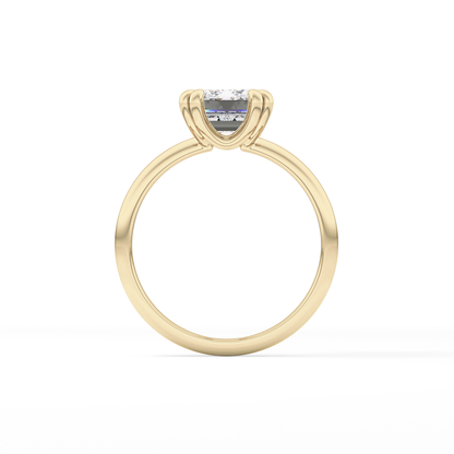 Emerald Solitaire Lab Grown Diamond Engagement Ring