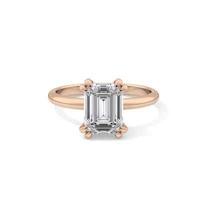 Emerald Solitaire Lab Grown Diamond Engagement Ring