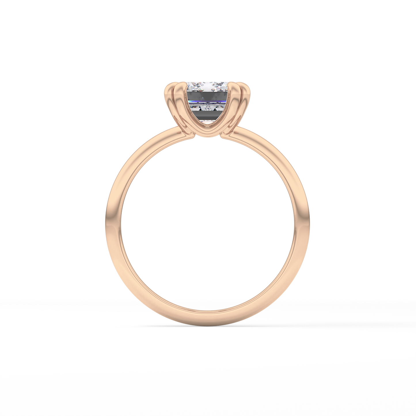 Emerald Solitaire Lab Grown Diamond Engagement Ring