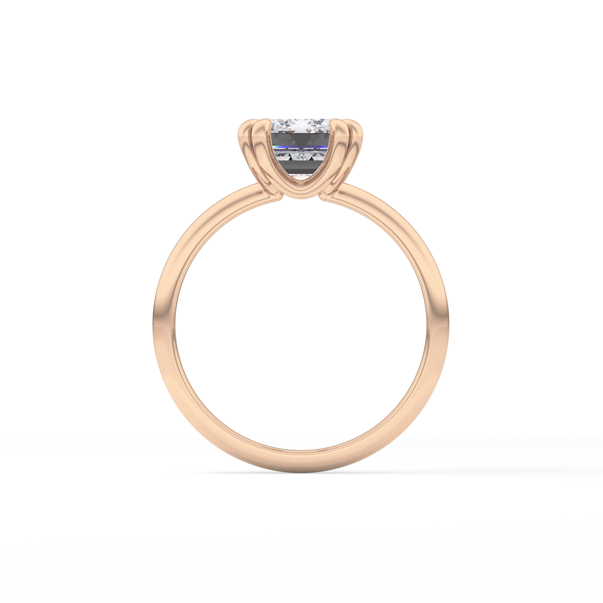 Emerald Solitaire Lab Grown Diamond Engagement Ring