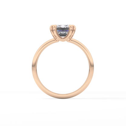 Emerald Solitaire Lab Grown Diamond Engagement Ring