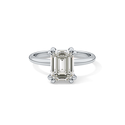 Emerald Solitaire Lab Grown Diamond Engagement Ring
