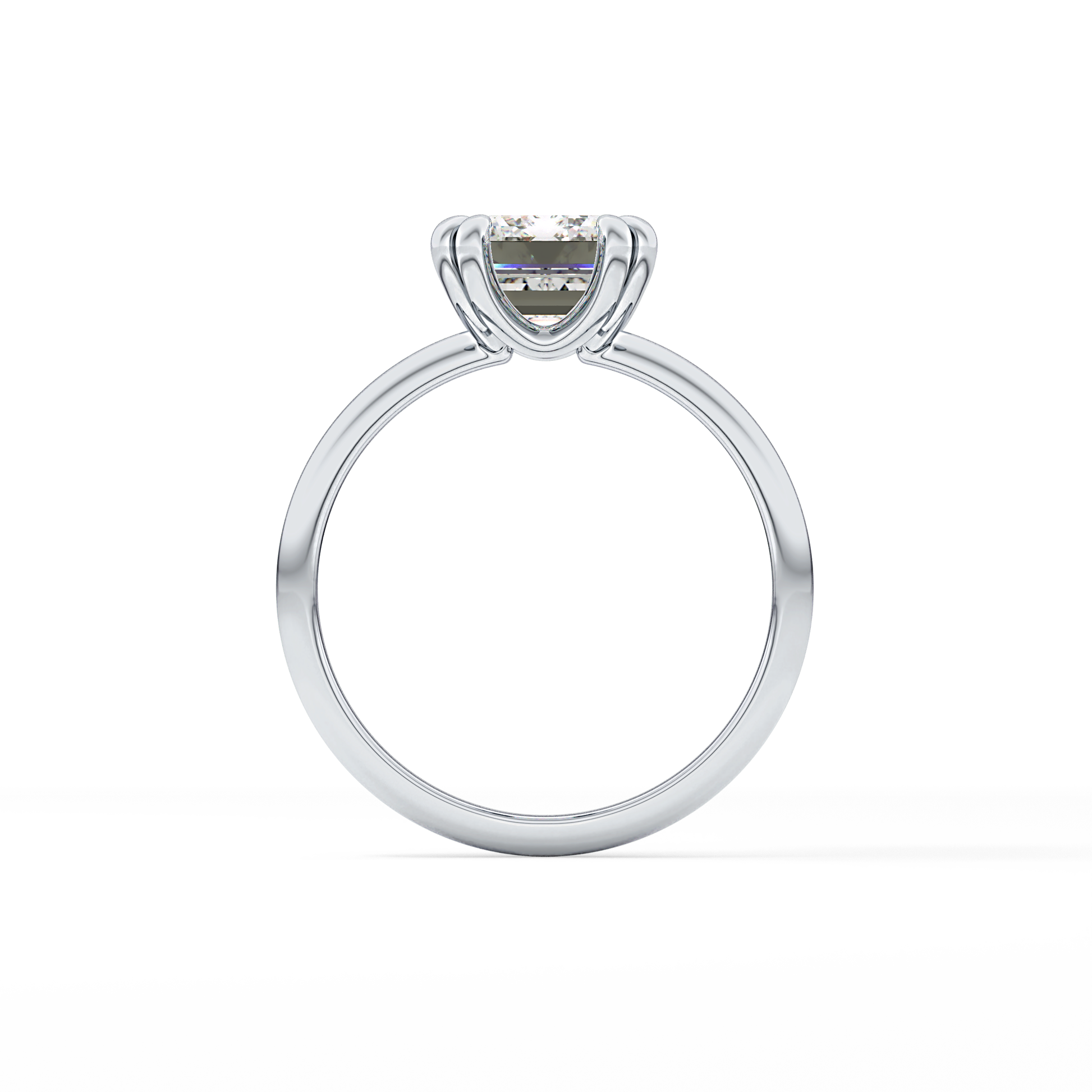 Emerald Solitaire Lab Grown Diamond Engagement Ring