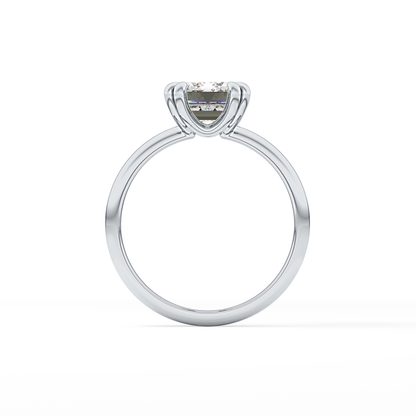 Emerald Solitaire Lab Grown Diamond Engagement Ring