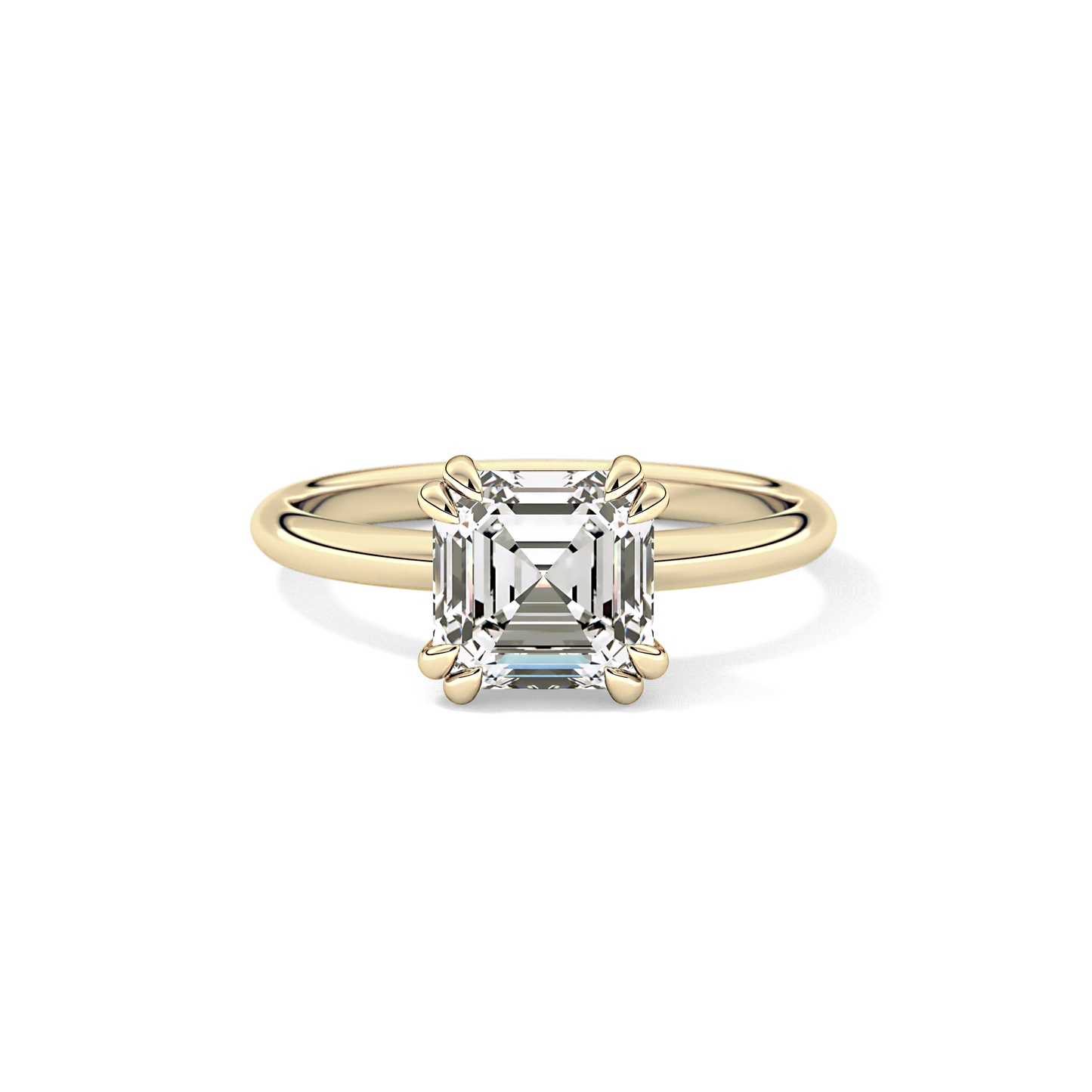 Asscher Solitaire Lab Grown Diamond Engagement Ring