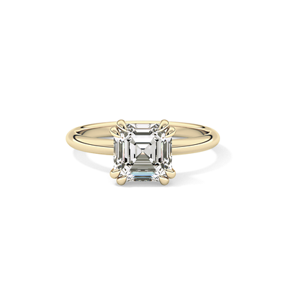 Asscher Solitaire Lab Grown Diamond Engagement Ring