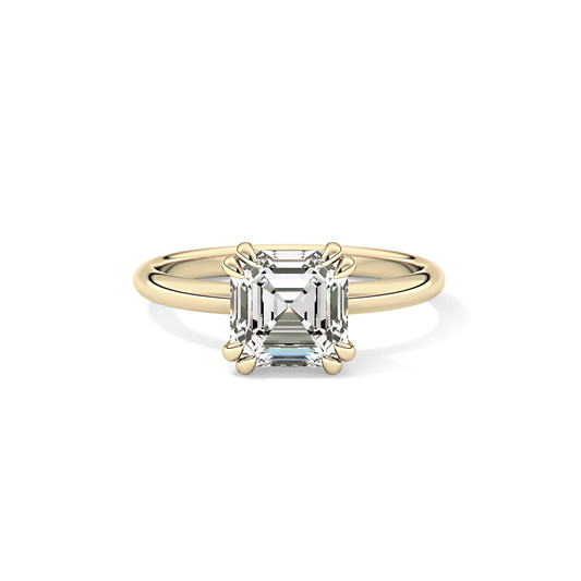 Asscher Solitaire Lab Grown Diamond Engagement Ring