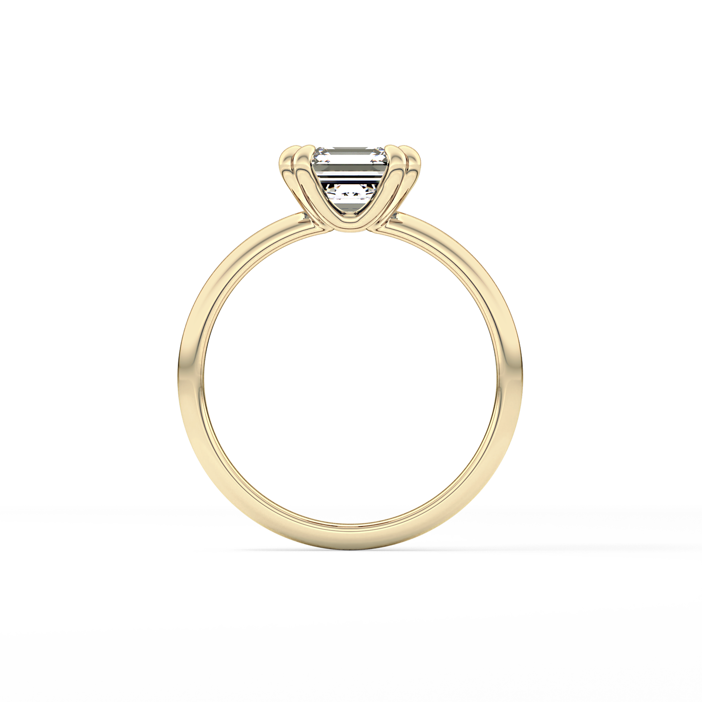 Asscher Solitaire Lab Grown Diamond Engagement Ring