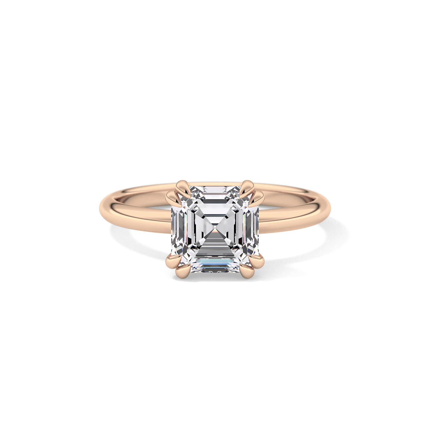 Asscher Solitaire Lab Grown Diamond Engagement Ring