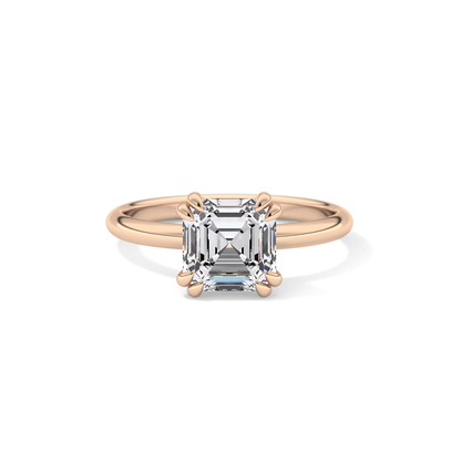 Asscher Solitaire Lab Grown Diamond Engagement Ring