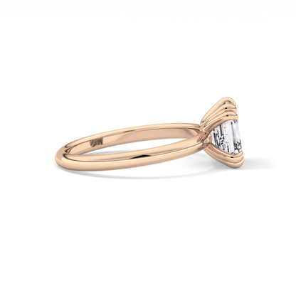 Asscher Solitaire Lab Grown Diamond Engagement Ring