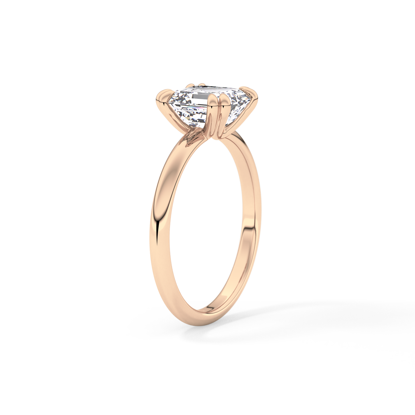 Asscher Solitaire Lab Grown Diamond Engagement Ring