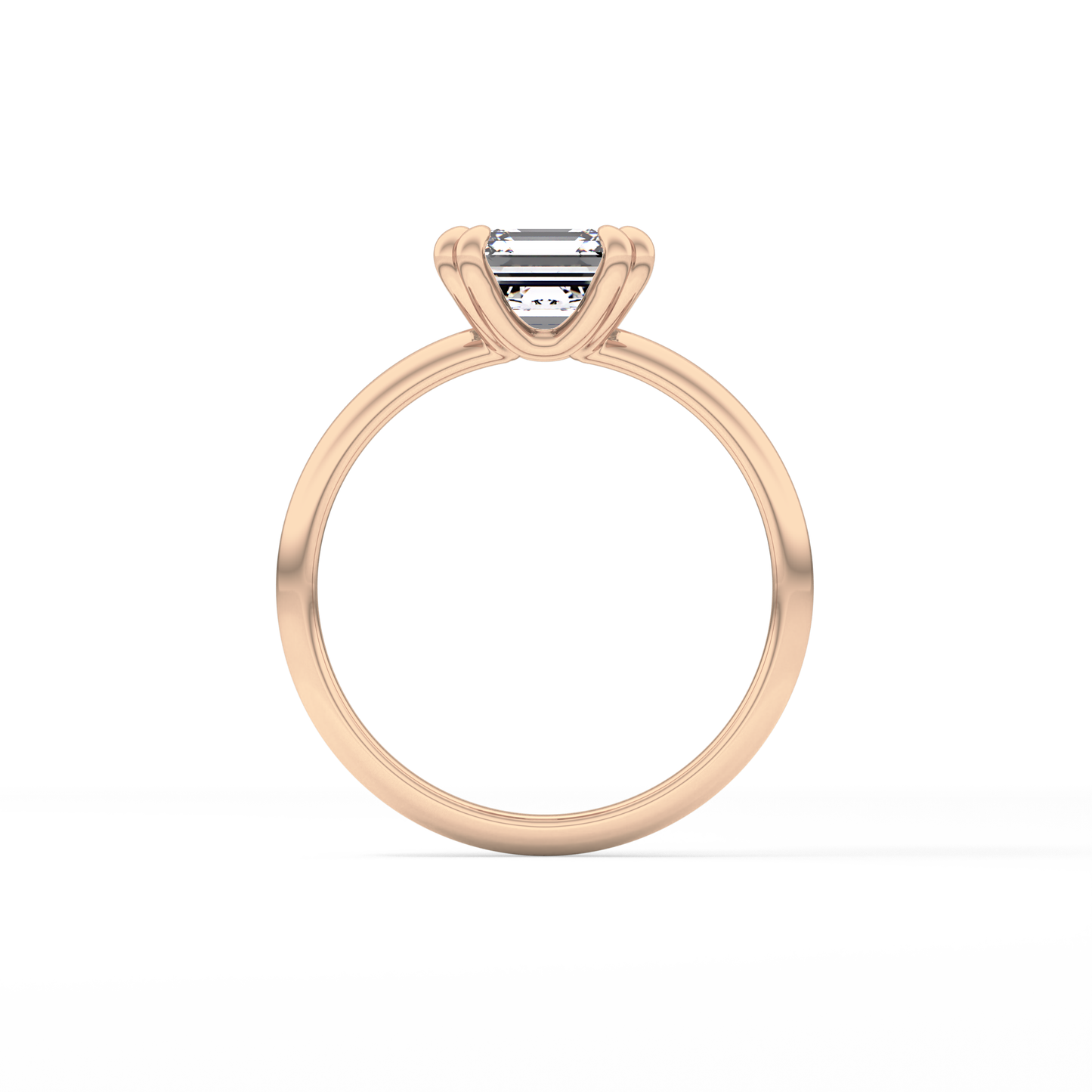Asscher Solitaire Lab Grown Diamond Engagement Ring