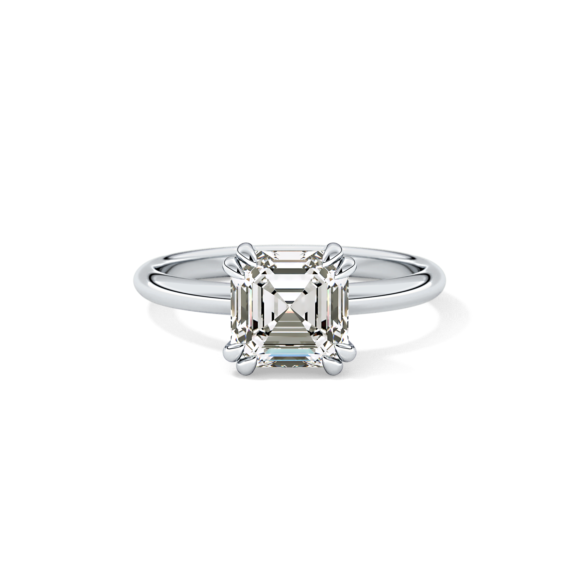 Asscher Solitaire Lab Grown Diamond Engagement Ring