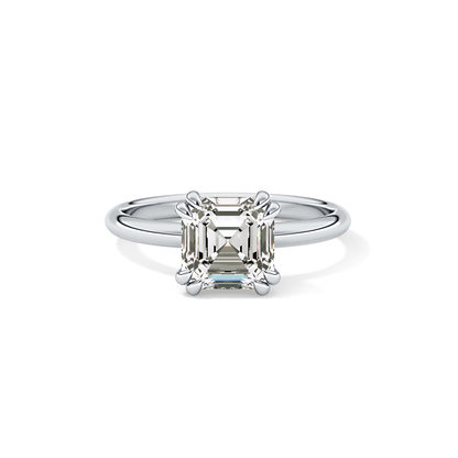 Asscher Solitaire Lab Grown Diamond Engagement Ring