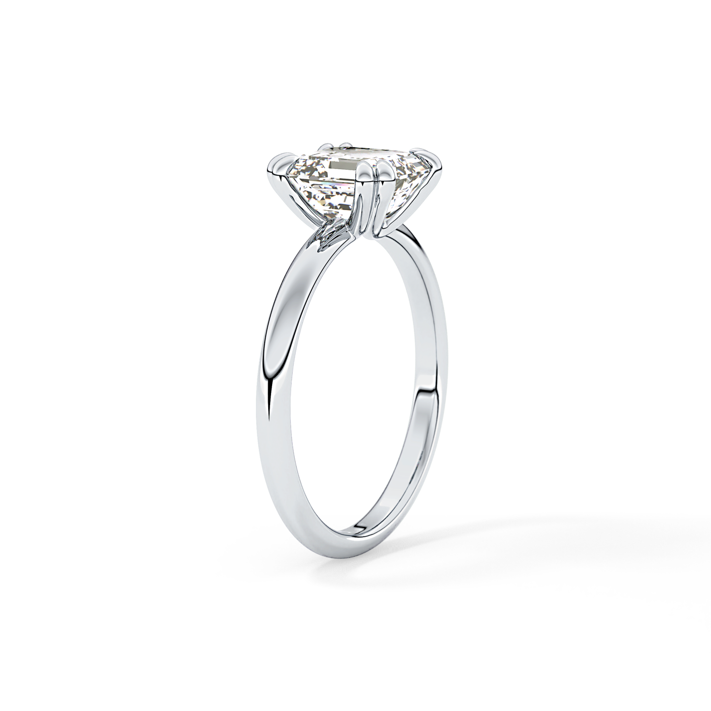 Asscher Solitaire Lab Grown Diamond Engagement Ring