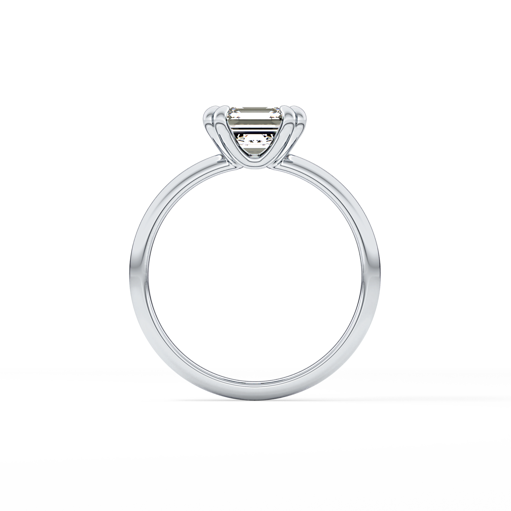 Asscher Solitaire Lab Grown Diamond Engagement Ring