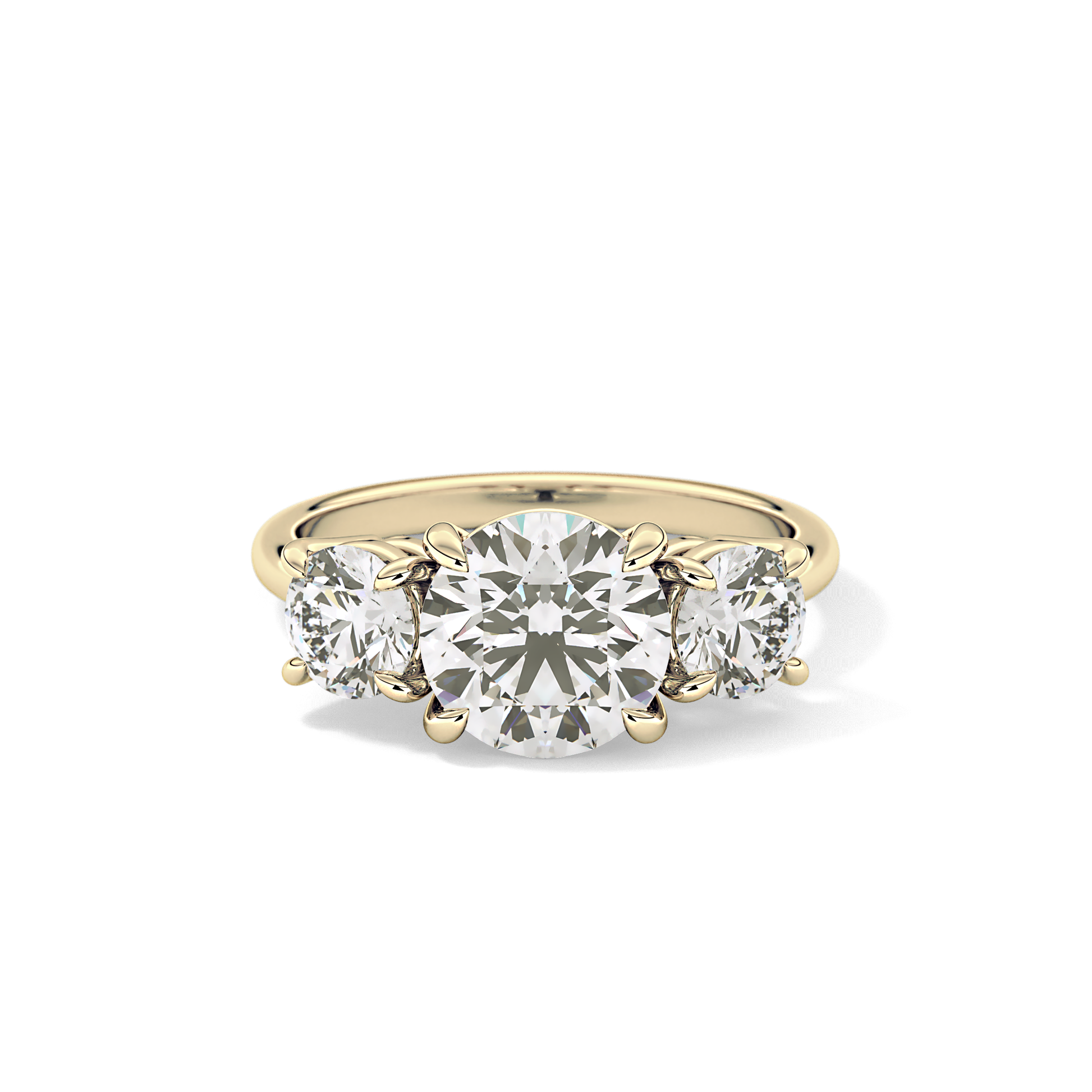 Round Three Stone Lab Grown Diamond Engagement Ring