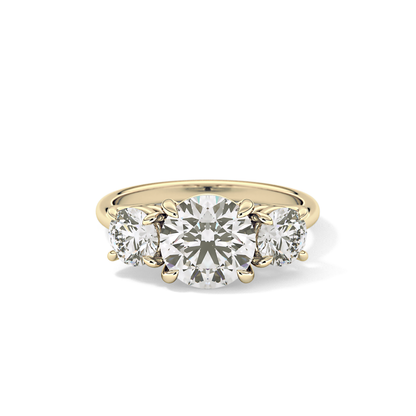 Round Three Stone Lab Grown Diamond Engagement Ring