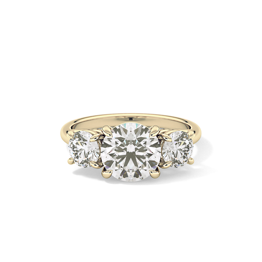 Round Three Stone Lab Grown Diamond Engagement Ring