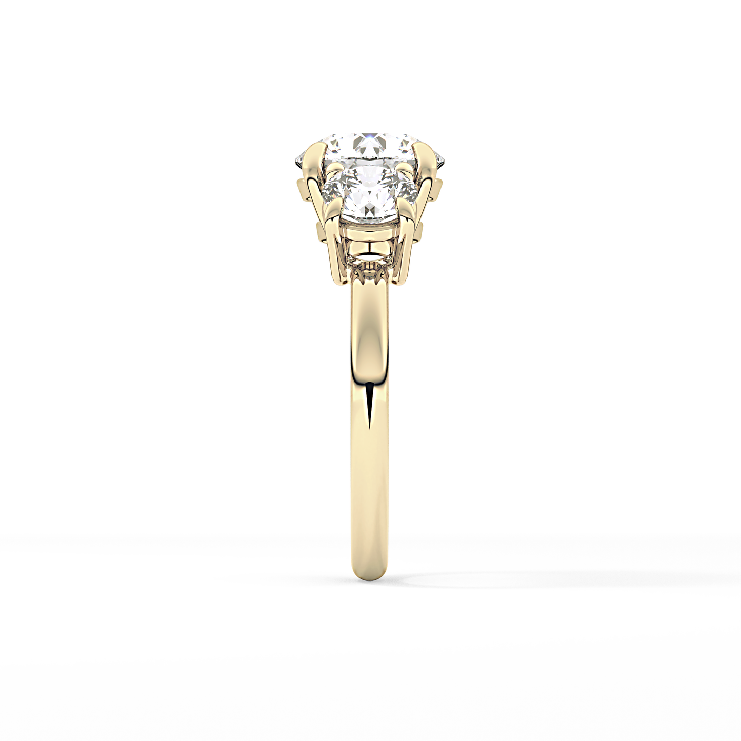 Round Three Stone Lab Grown Diamond Engagement Ring