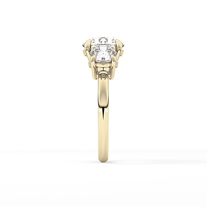 Round Three Stone Lab Grown Diamond Engagement Ring