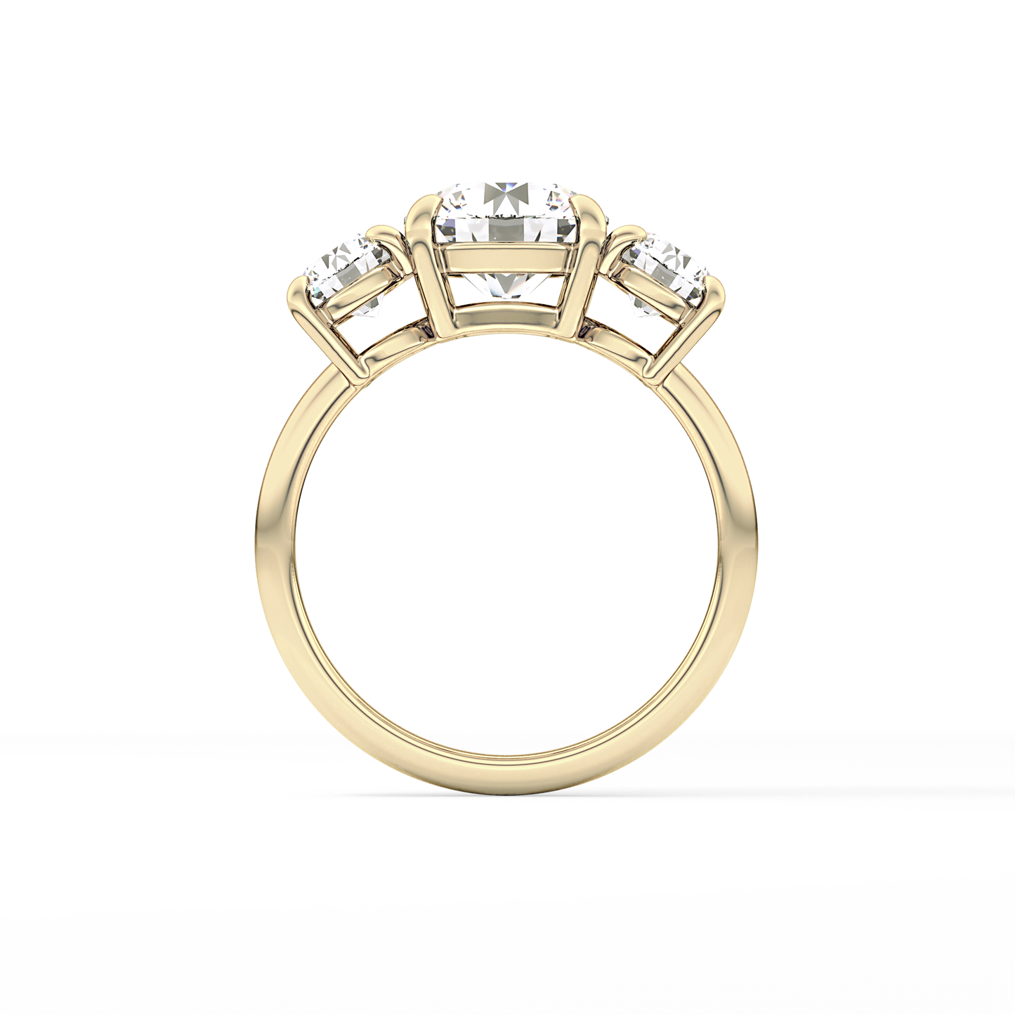 Round Three Stone Lab Grown Diamond Engagement Ring