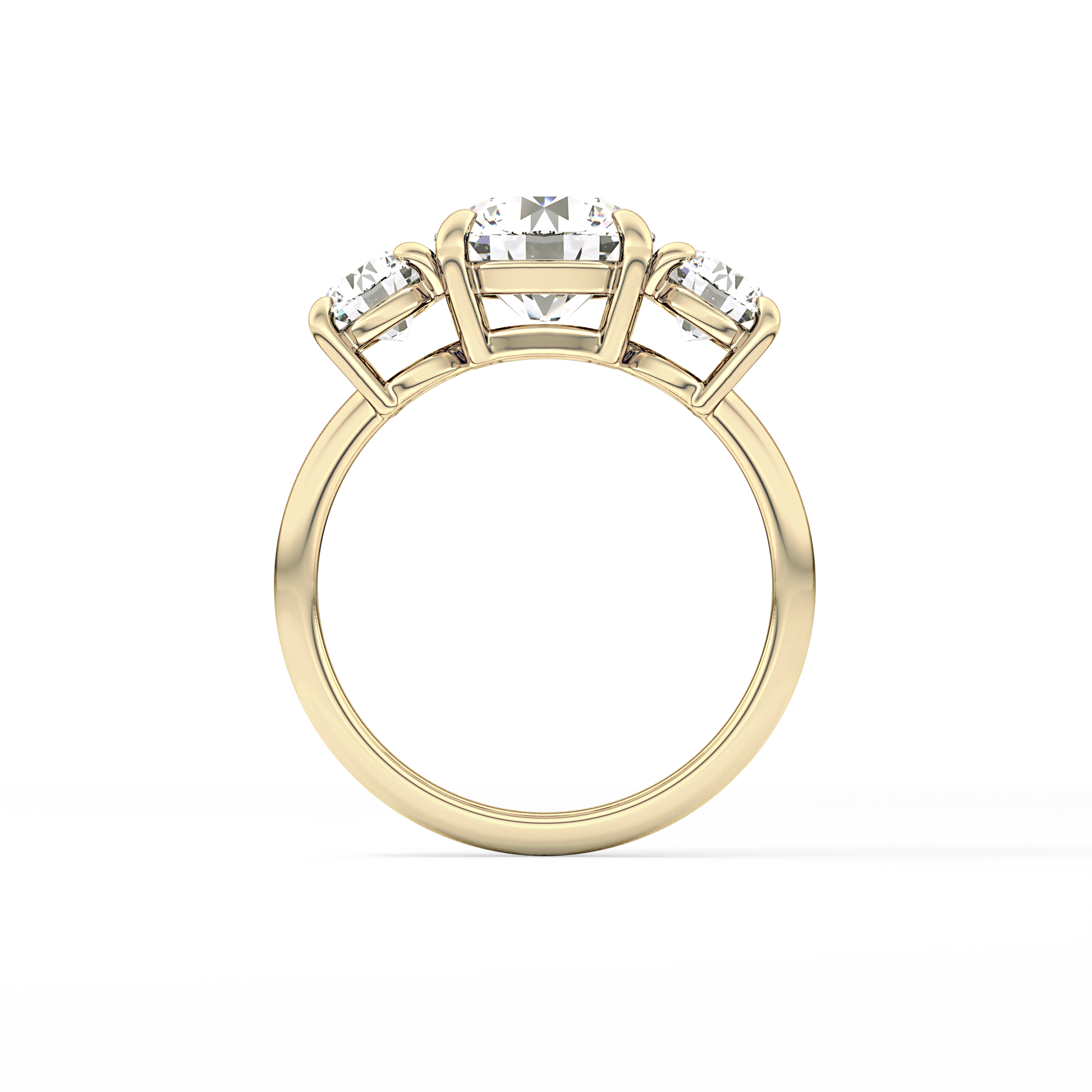 Round Three Stone Lab Grown Diamond Engagement Ring