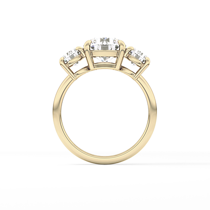 Round Three Stone Lab Grown Diamond Engagement Ring