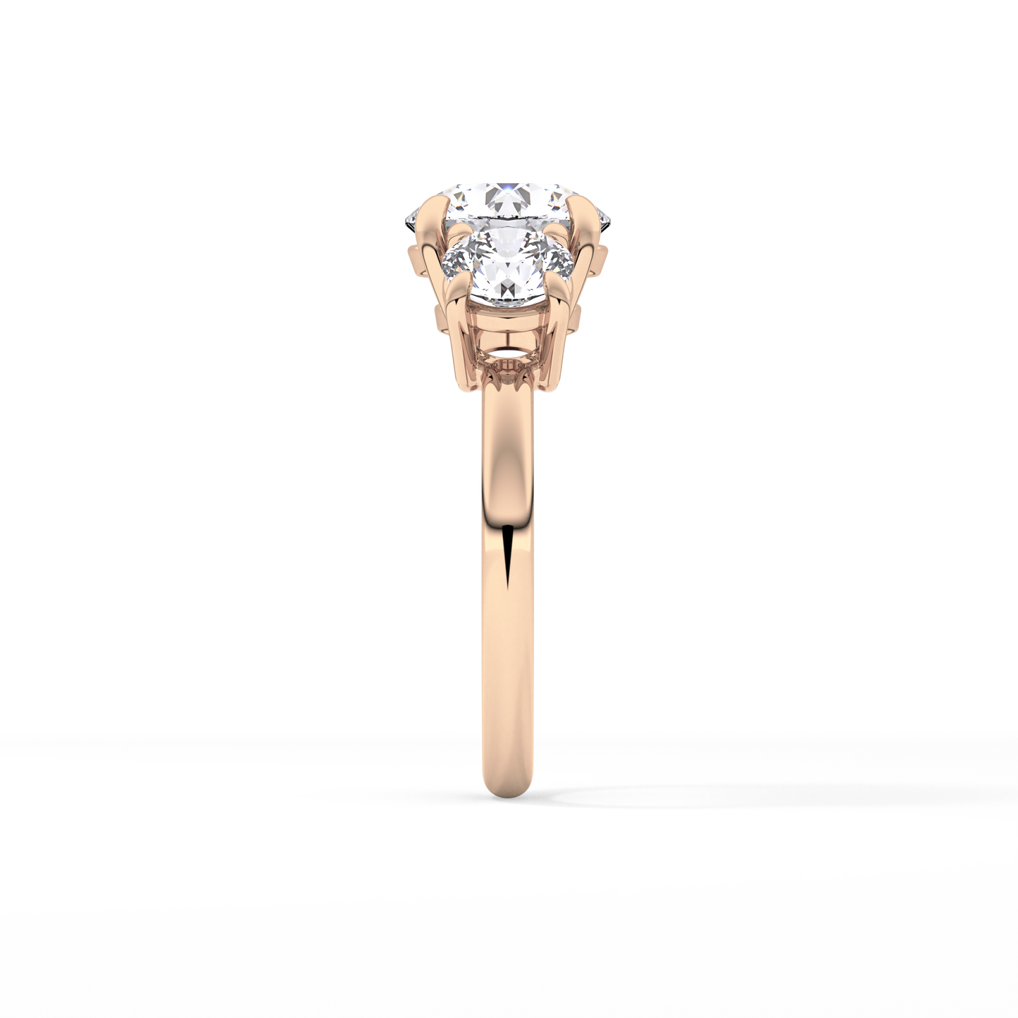 Round Three Stone Lab Grown Diamond Engagement Ring