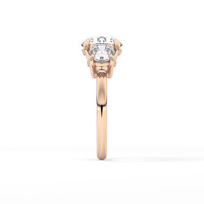 Round Three Stone Lab Grown Diamond Engagement Ring