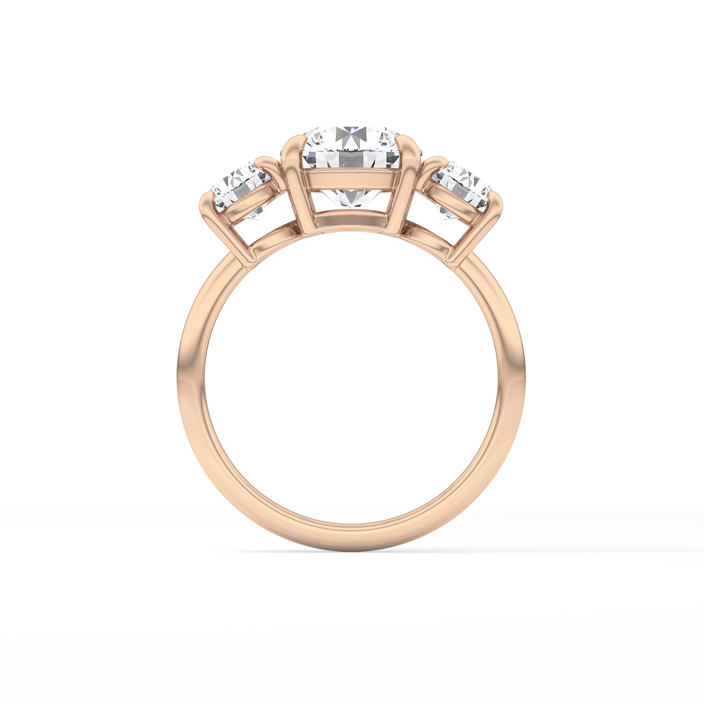 Round Three Stone Lab Grown Diamond Engagement Ring